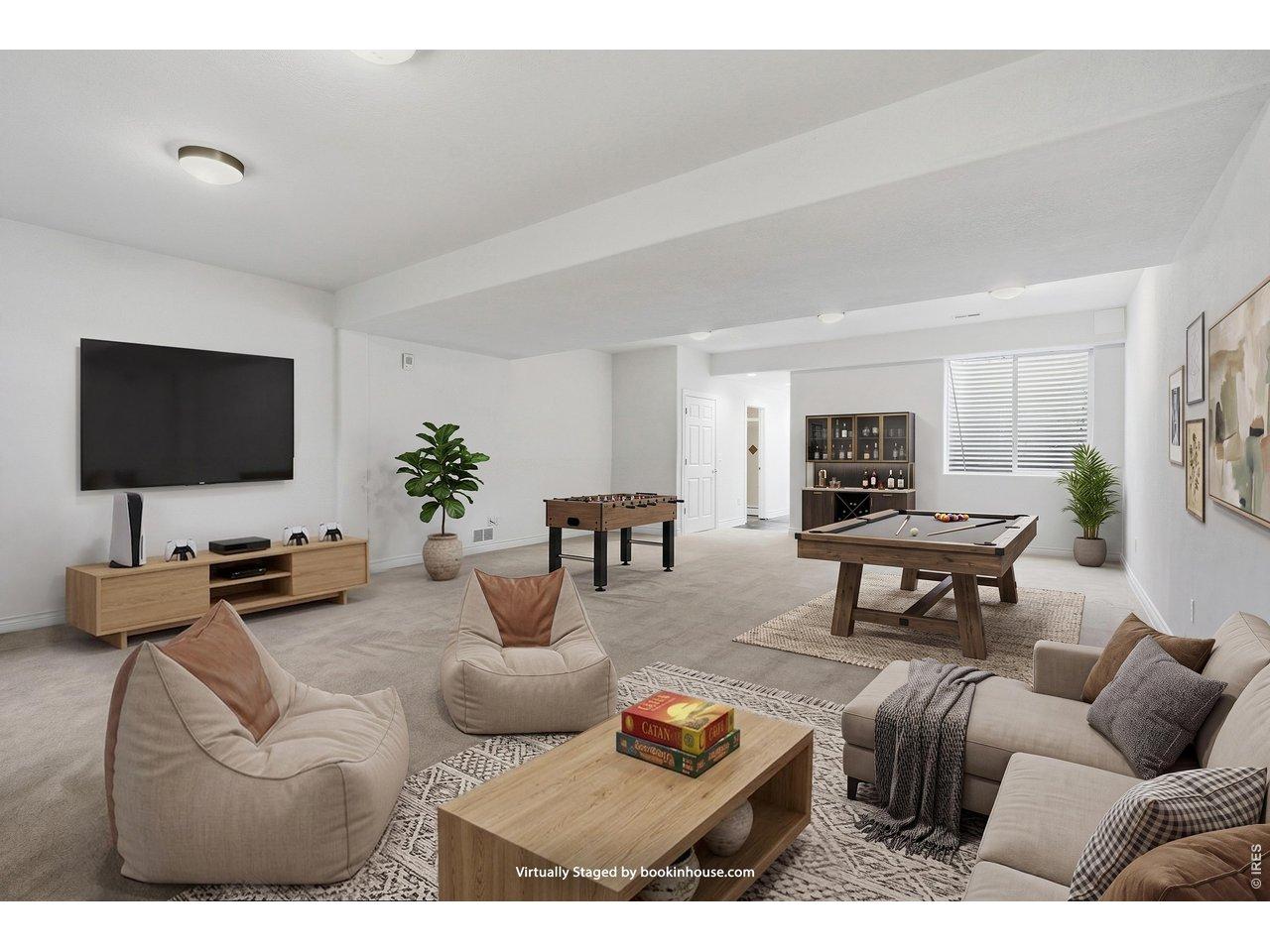 Image 4: Lower Level rec room - virtually staged Image 4: Lower Level rec room - virtually staged