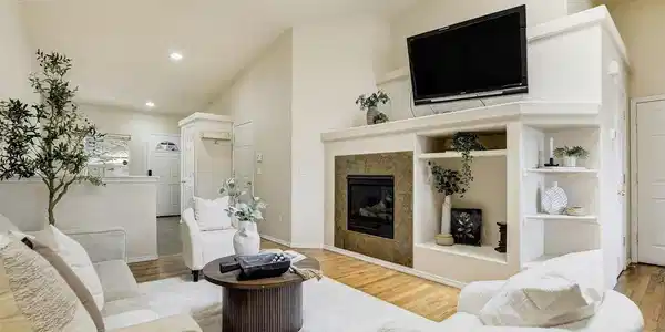 Image 3: Cozy up to the fire place on cold CO days. Image 3: Cozy up to the fire place on cold CO days.