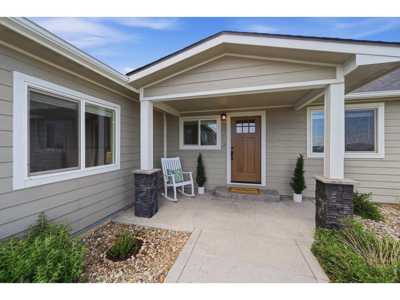Image 4: Stamped concrete invites you to a covered porch. Image 4: Stamped concrete invites you to a covered porch.