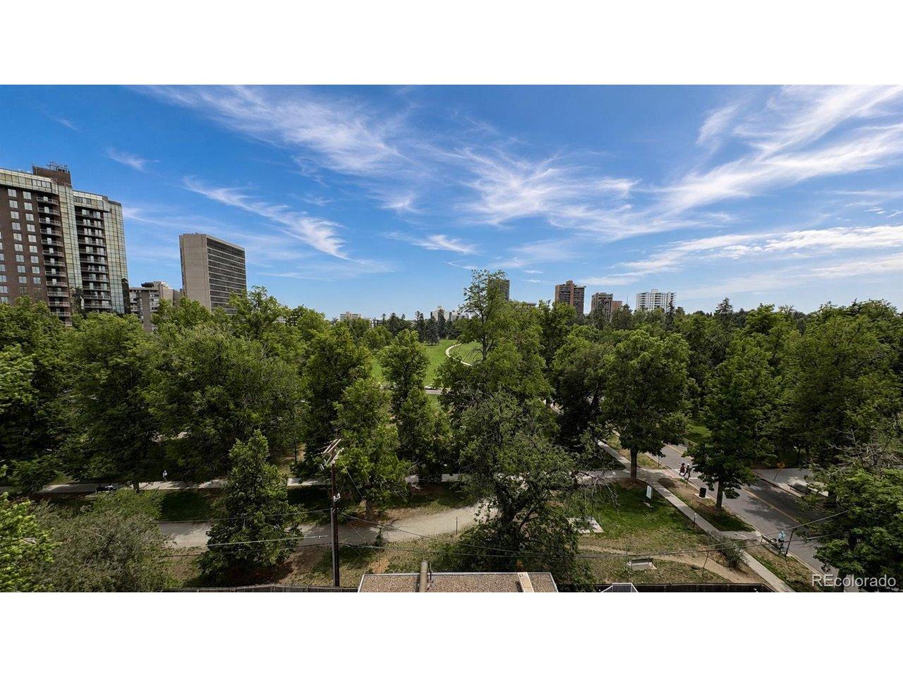 Image 1: Views of Cheesman Park from the east facing lanai. Image 1: Views of Cheesman Park from the east facing lanai.