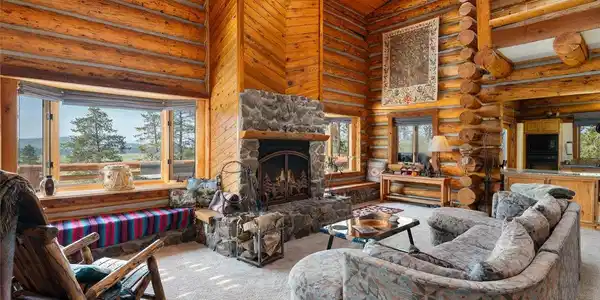 Image 3: Fully-furnished, wide open, luxurious, comfortable Lincoln-log home with natural light and skylights. Image 3: Fully-furnished, wide open, luxurious, comfortable Lincoln-log home with natural light and skylights.