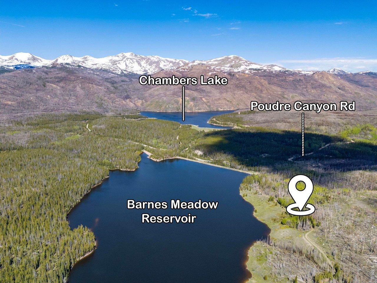 Image 2: Expansive Continental Divide Views with Chambers Lake Visible across the Poudre Canyon Highway!