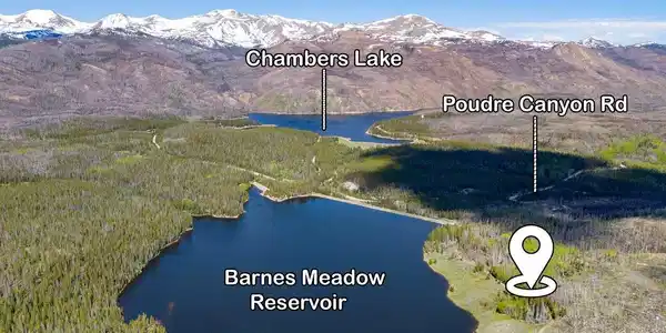 Image 2: Expansive Continental Divide Views with Chambers Lake Visible across the Poudre Canyon Highway!