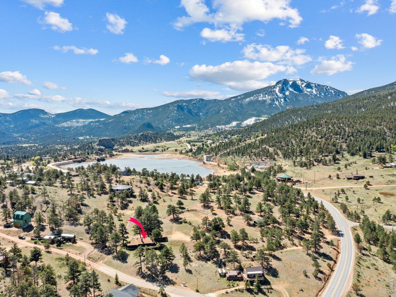 Image 2: Twin Sisters and Marys lake from the drone Image 2: Twin Sisters and Marys lake from the drone