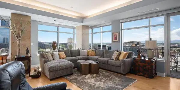 Image 2: Living room with walls of windows. Image 2: Living room with walls of windows.