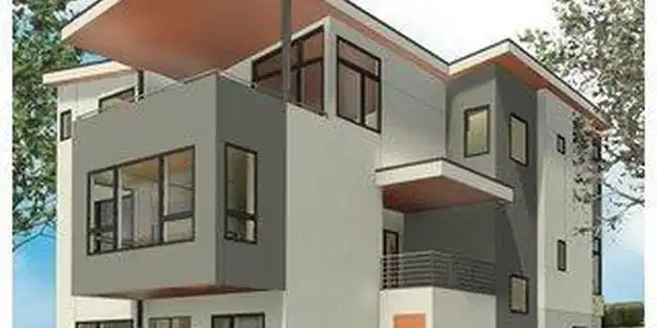 Image 3: Northwest Elevatiion. Cantilevered Living Room, Large Covered Decks, Walkout Lower Level. Gorgeous Mountain Views.