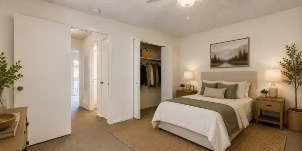 Image 4: Spacious Upper Bedroom #1 (Some photos are virtually staged to show potential use of space)