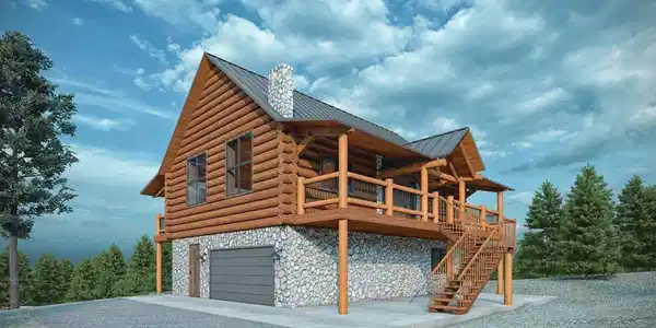 Image 2: Rendering of Cabin for the lot -Front Image 2: Rendering of Cabin for the lot -Front
