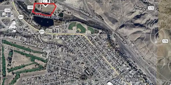 Image 3: Close to town - red outline is approximate Image 3: Close to town - red outline is approximate
