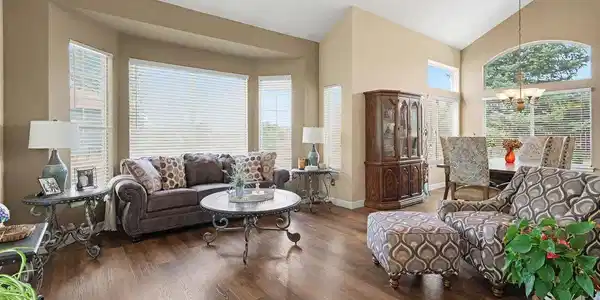 Image 3: Bright Entry & Living Room with Vaulted Ceiling, Bay Window Image 3: Bright Entry & Living Room with Vaulted Ceiling, Bay Window