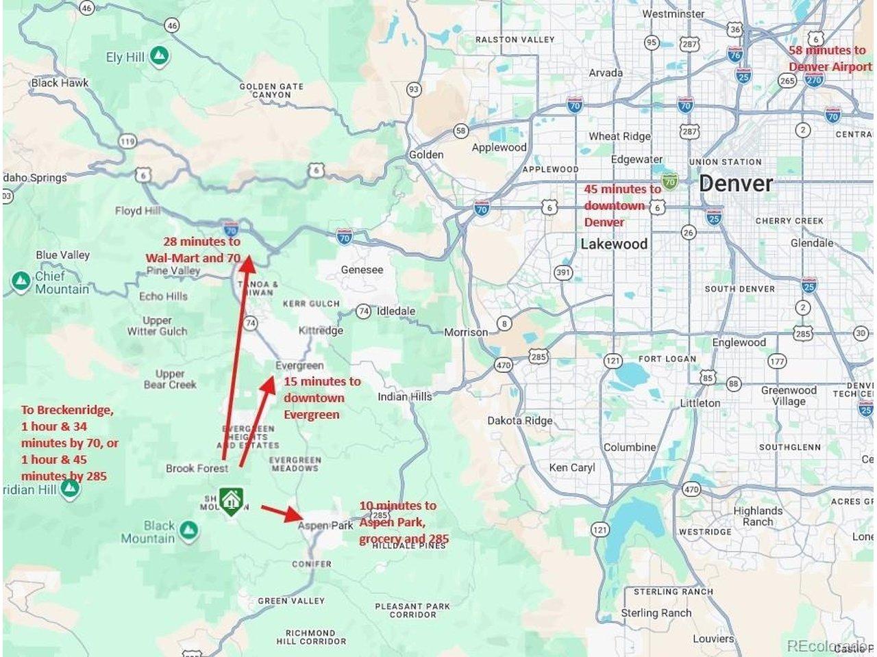 Image 3: Map of drive times to frequented locations.
