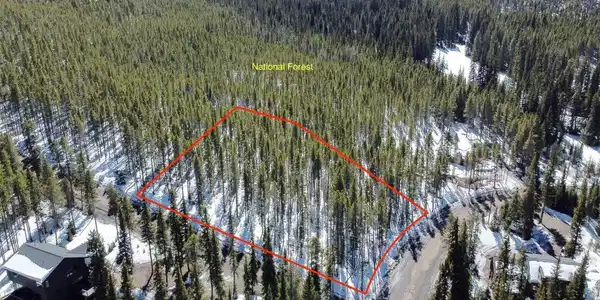 Image 4: Approximate lot lines- bordering National Forest. See attached survey