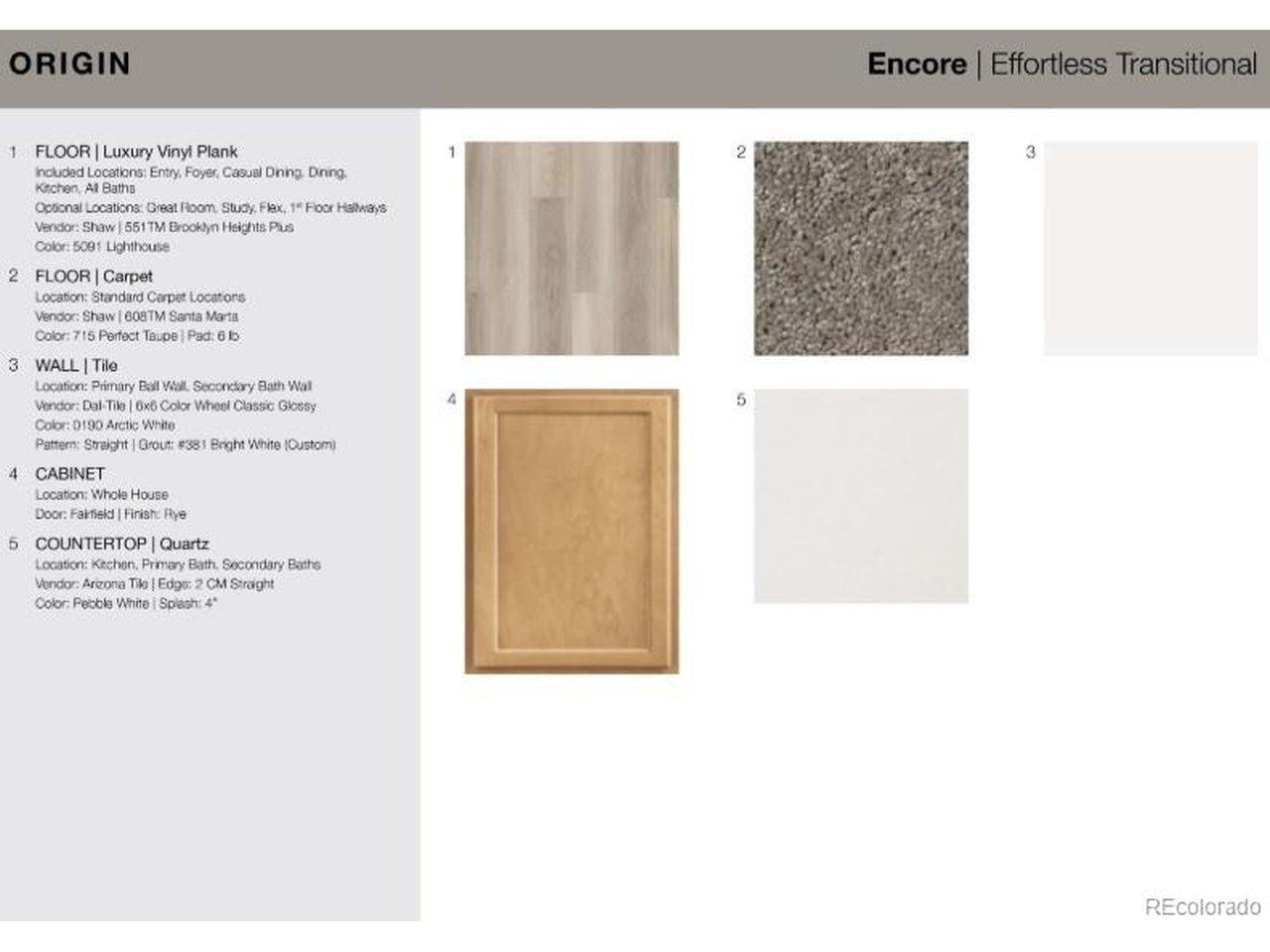 Image 4: 3273 N Catawba Way design selections. Home is currently under construction and selections are subject to change.
