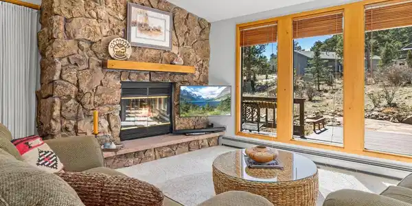 Image 4: Living Room Moss Rock Gas Fireplace When You Want to get Cozy Image 4: Living Room Moss Rock Gas Fireplace When You Want to get Cozy