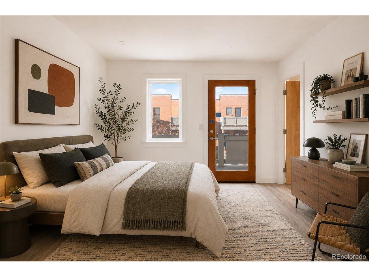 Image 3: Upper-level bedroom 1 with private balcony access Image 3: Upper-level bedroom 1 with private balcony access