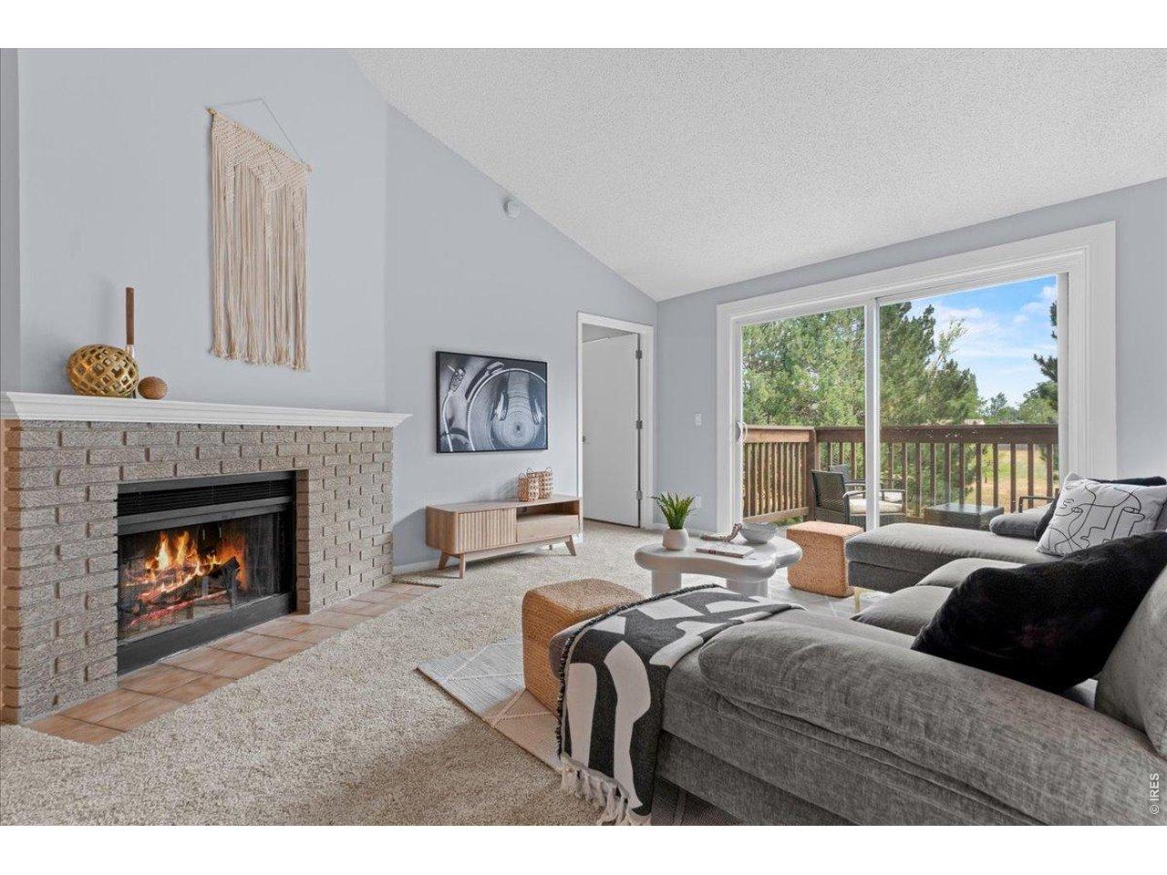 Image 1: New carpet, fresh paint, backs to open space, private patio, wood-burning fireplace, and vaulted ceilings all in a dream location make this property the ultimate package Image 1: New carpet, fresh paint, backs to open space, private patio, wood-burning fireplace, and vaulted ceilings all in a dream location make this property the ultimate package