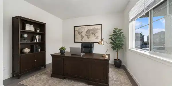 Image 4: Office located at the front of the home. This space would be fun to work out of! Image 4: Office located at the front of the home. This space would be fun to work out of!