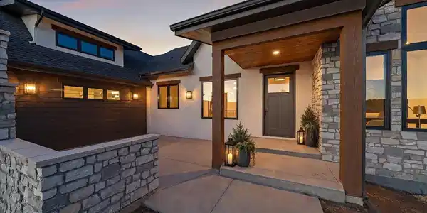 Image 2: Front courtyard with a gas fireplace at the Carmith Circle. Virtually Staged Image 2: Front courtyard with a gas fireplace at the Carmith Circle. Virtually Staged