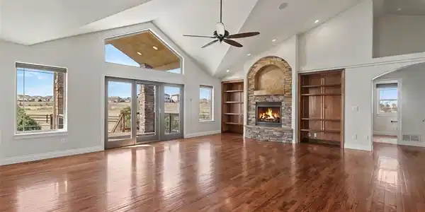 Image 3: Stunning Great Room, Vaulted Ceilings, Solid Wood Floors, Windows of Natural Light, Gas Fireplaces, Built-In Bookshelves Image 3: Stunning Great Room, Vaulted Ceilings, Solid Wood Floors, Windows of Natural Light, Gas Fireplaces, Built-In Bookshelves