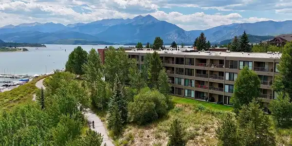 Image 2: Aerial view of Lake Dillon & Lodge at Lake Dillon complex Image 2: Aerial view of Lake Dillon & Lodge at Lake Dillon complex