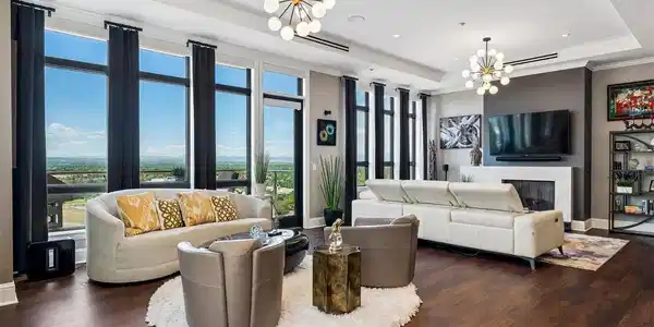 Image 2: Great Room with Floor to Ceiling Windows