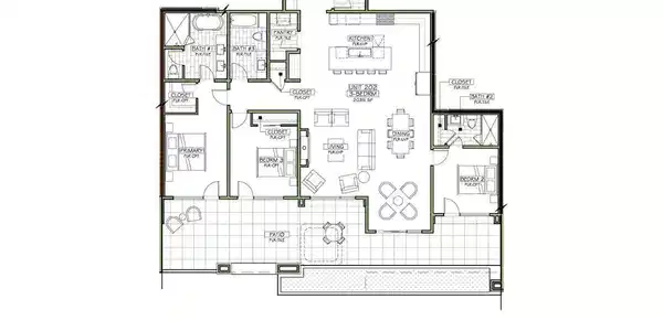 Image 2: Residence 202 features three bedrooms, 3 bathrooms, an open living space, and private deck that faces west.