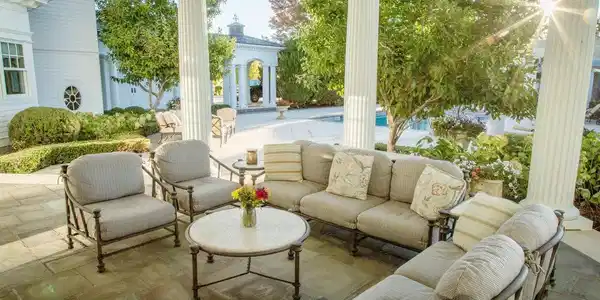 Image 4: Covered Patio Adjacent to Pool