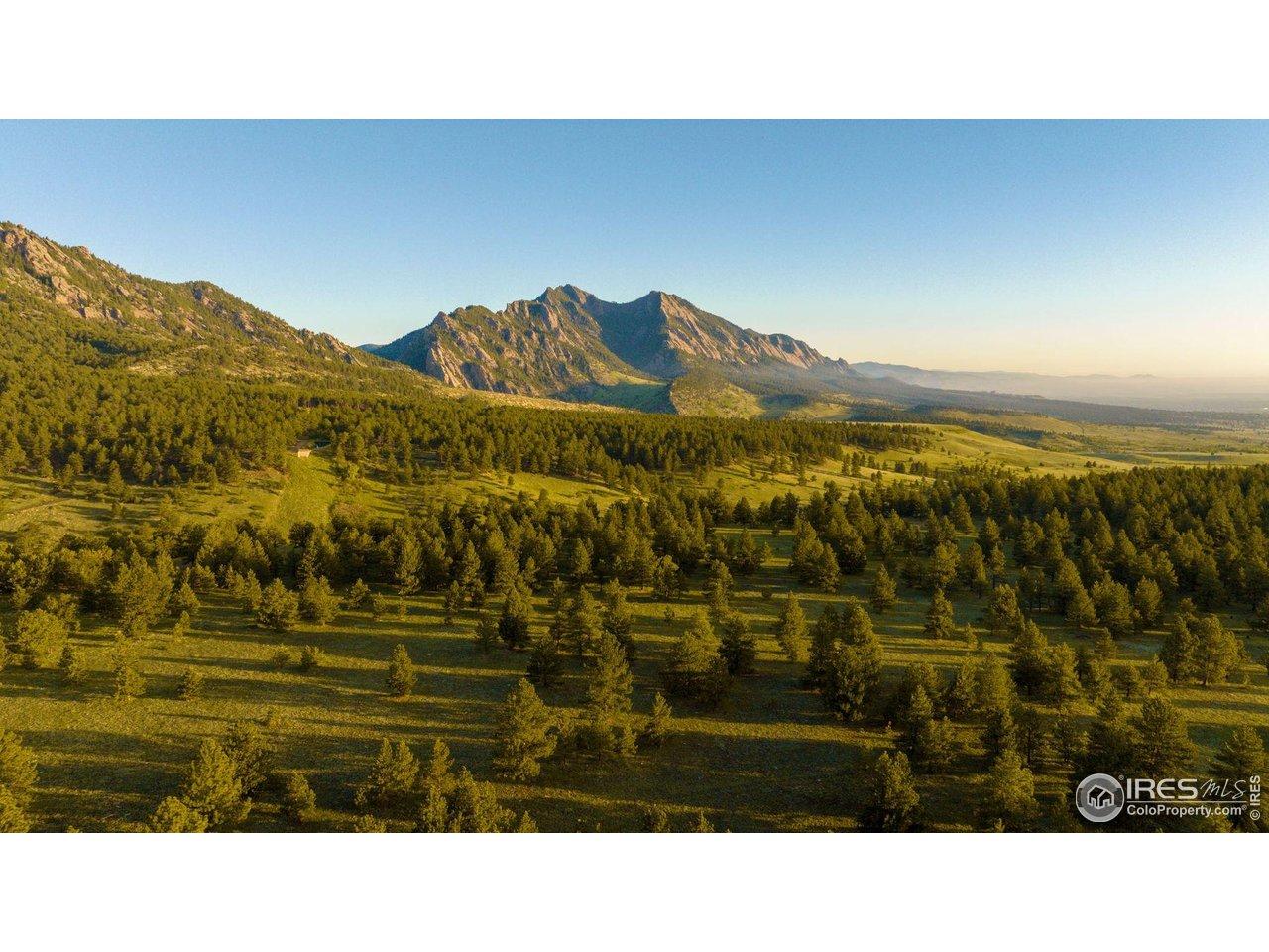Image 3: Looking northwest towards the Flatirons from the ridge that the lot sits on.