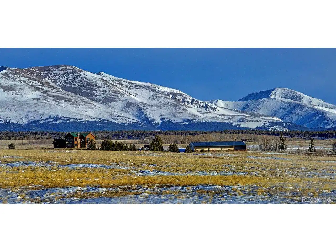 Image 1: Dramatic view of ranch toward Fairplay and Silverheels