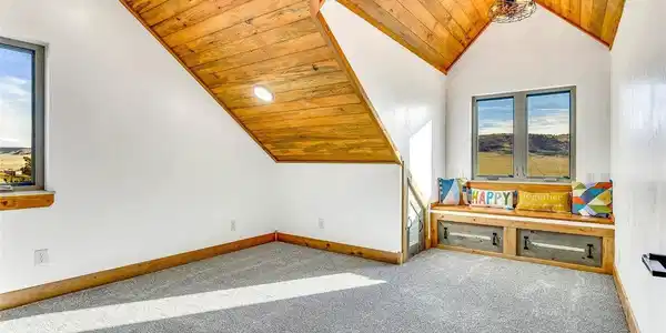 Image 2: Gorgeous T&G ceiling highlights accentuates the character of this room. The built in window seat provides storage below! Image 2: Gorgeous T&G ceiling highlights accentuates the character of this room. The built in window seat provides storage below!