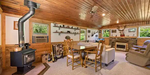 Image 3: Wood burning stove and wall air conditioner