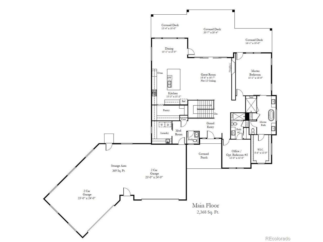 Image 3: Telluride main level floorplan Image 3: Telluride main level floorplan