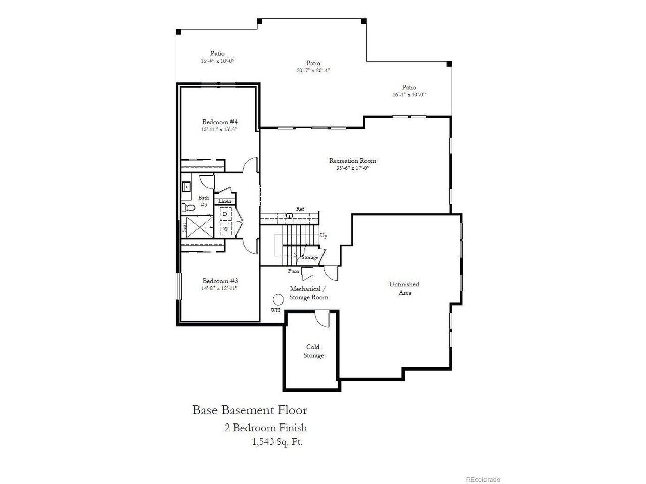 Image 4: Telluride basement floorplan option 1 Image 4: Telluride basement floorplan option 1