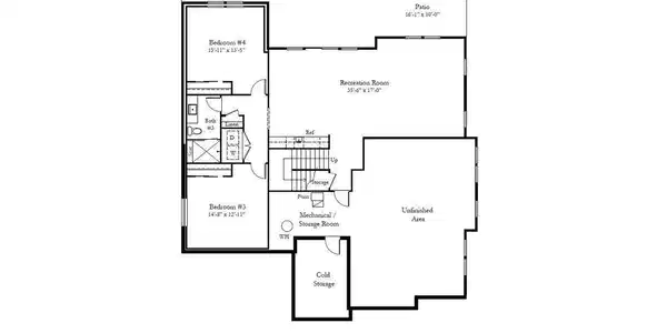 Image 4: Telluride basement floorplan option 1 Image 4: Telluride basement floorplan option 1