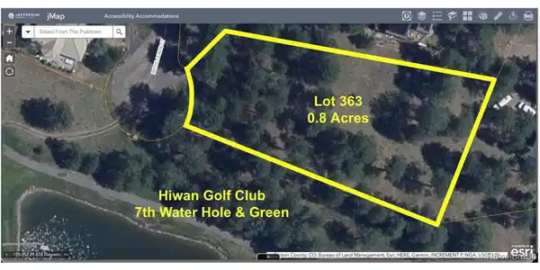 Image 4: 4 - Jeffco Esri Arial of Lot 363 & Hiwan Golf Club 7th Water Hole Image 4: 4 - Jeffco Esri Arial of Lot 363 & Hiwan Golf Club 7th Water Hole