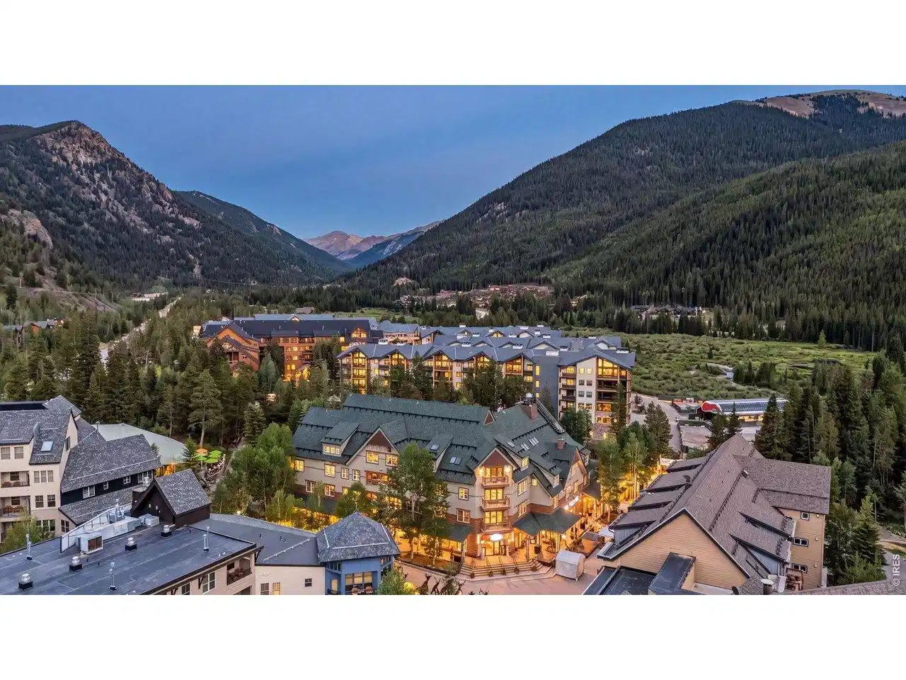 Image 1: Golden hour over River Run Village. Image 1: Golden hour over River Run Village.