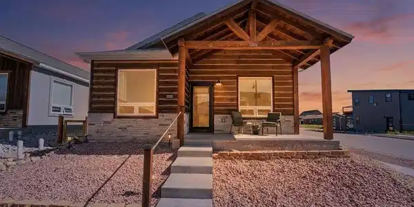 Image 2: Twilight photo - Newly built home on a corner lot