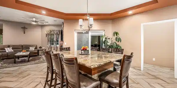 Image 4: Custom Center Dining Island with crowned ceiling Image 4: Custom Center Dining Island with crowned ceiling