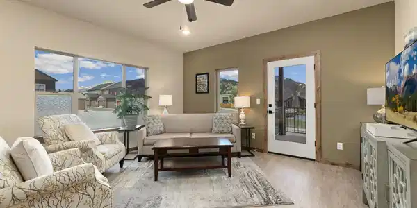 Image 4: Living Room with large windows and access to balcony Image 4: Living Room with large windows and access to balcony