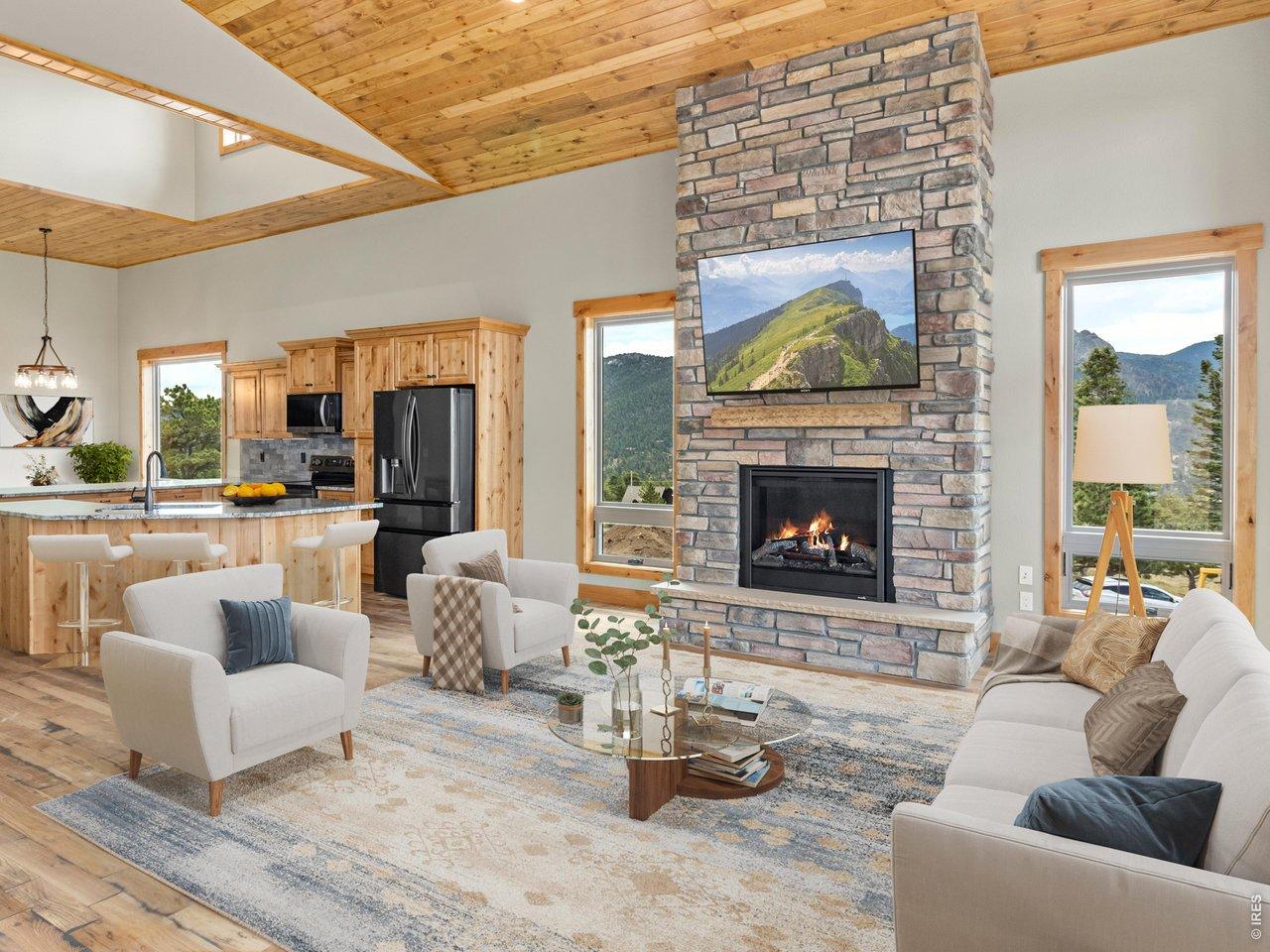 Image 3: Stone fireplace