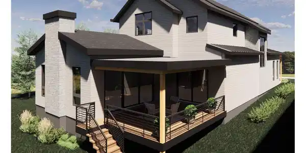 Image 3: Entertain with ease on the covered rear deck, complete with space for dining and lounging. With an optional built-in outdoor kitchen and views of the surrounding greenery, this inviting extension of the home is perfect for morning coffee or sunset gatherin Image 3: Entertain with ease on the covered rear deck, complete with space for dining and lounging. With an optional built-in outdoor kitchen and views of the surrounding greenery, this inviting extension of the home is perfect for morning coffee or sunset gatherin