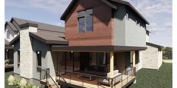 Image 3: The covered back deck serves as an extension of the main living space, offering room for lounging, dining, and year-round enjoyment. With an outdoor kitchen and direct connection to the homes open-concept interior, the perfect setting for gatherings or qui