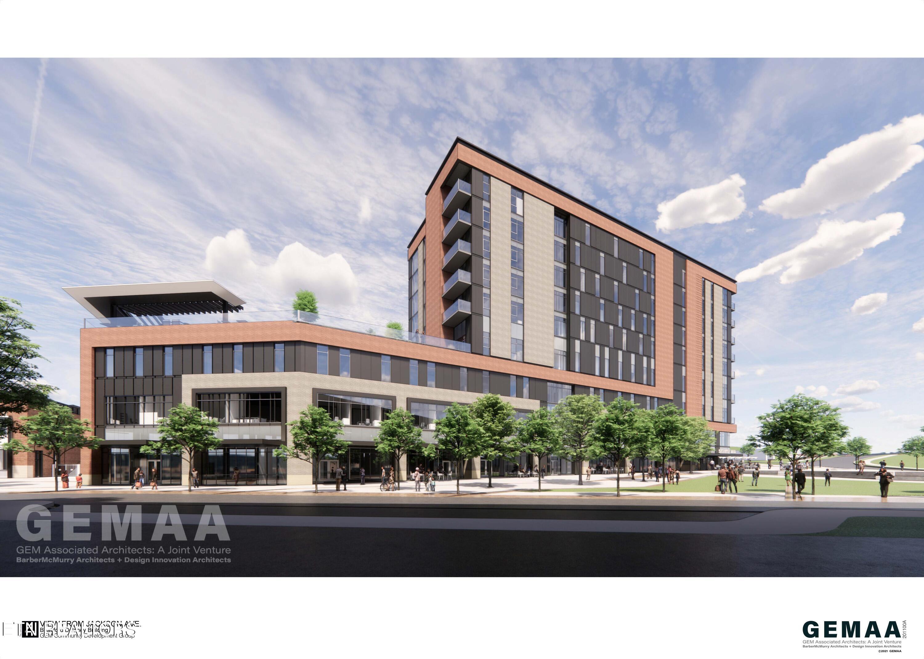 Image 1: 2023.06.09 Rendering from Plaza Side