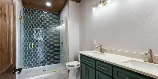 Image 4: Shower Pan w Tile Walls