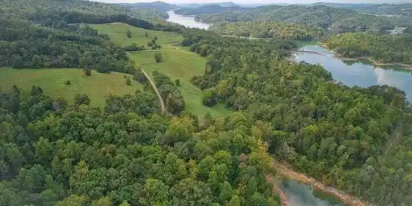 Image 2: bay meadows overhead showing lake