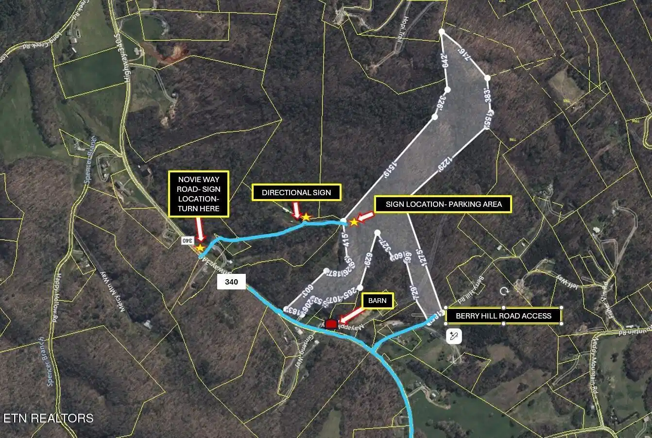 Image 1: 35 ACRES TAX MAP AND MARKERS