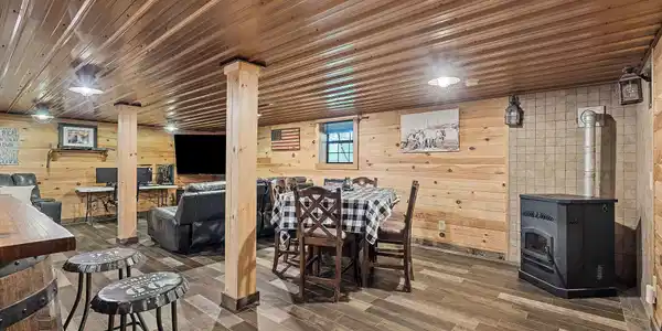 Image 4: BASEMENT IRON CAST WOOD BURNING STOVE