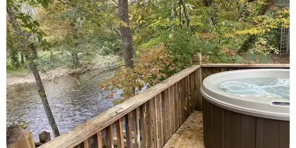 Image 2: Hot Tub Overlooking River