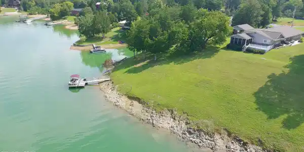Image 2: Aerial View of House and Dock