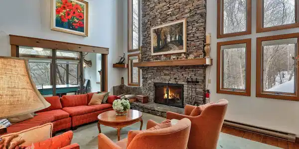 Image 2: Striking stone fireplace